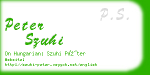 peter szuhi business card